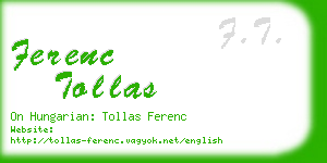 ferenc tollas business card